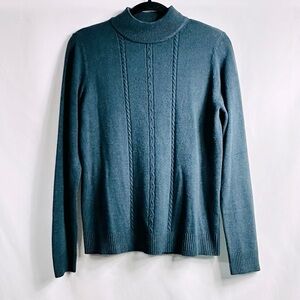 Casual Corner Annex Women’s Sz Large Navy Blue Long Sleeve Mock Neck Sweater